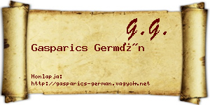 Gasparics Germán névjegykártya
